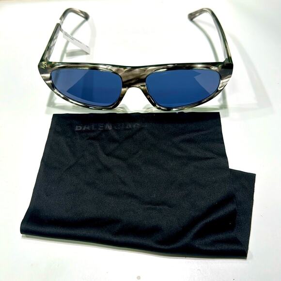 Balenciaga 60mmRectangle Sunglasses zebra with blue lense main image 7
